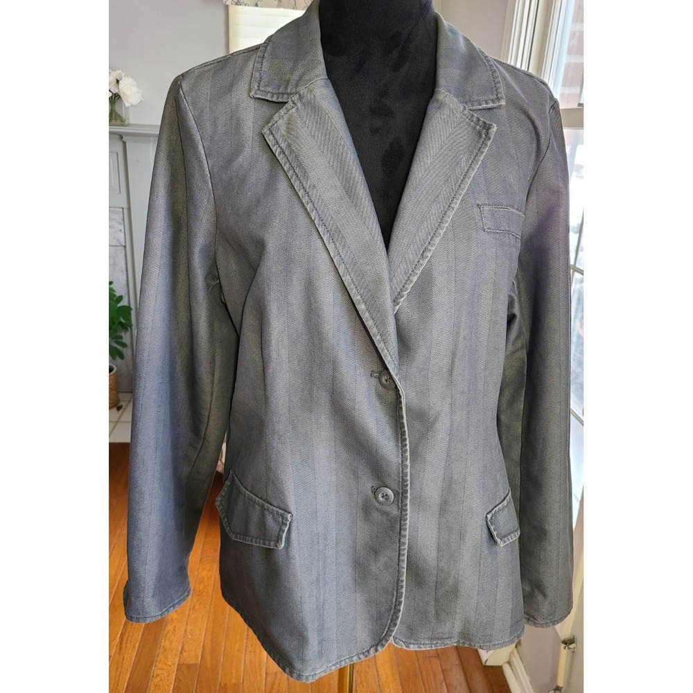 Route 66 Jean Jacket Blazer Women's XL‎ Blue Denim Button Up Casual Minimalist